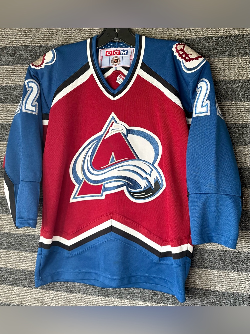 Vintage 90’s CCM Claude Lemieux Colorado Avalanche Kids Hockey Jersey Boys L/XL